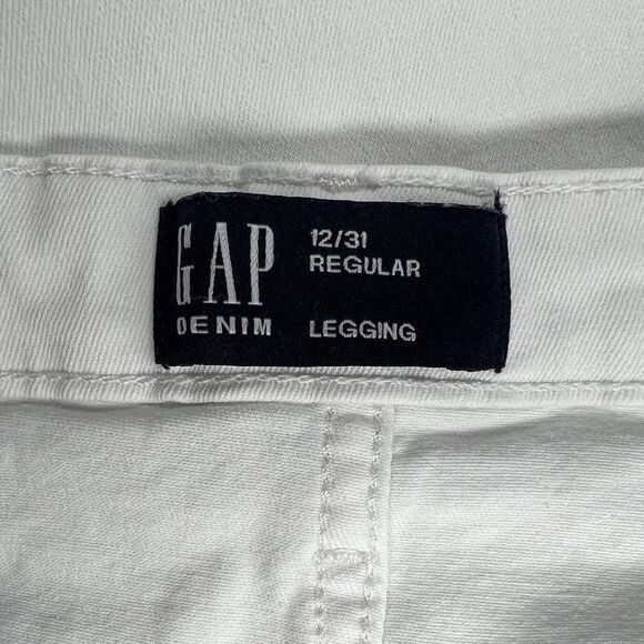 Gap Jeans Women's Size 12 White Distressed High‎ Rise Denim Jeggings - Picture 8 of 10